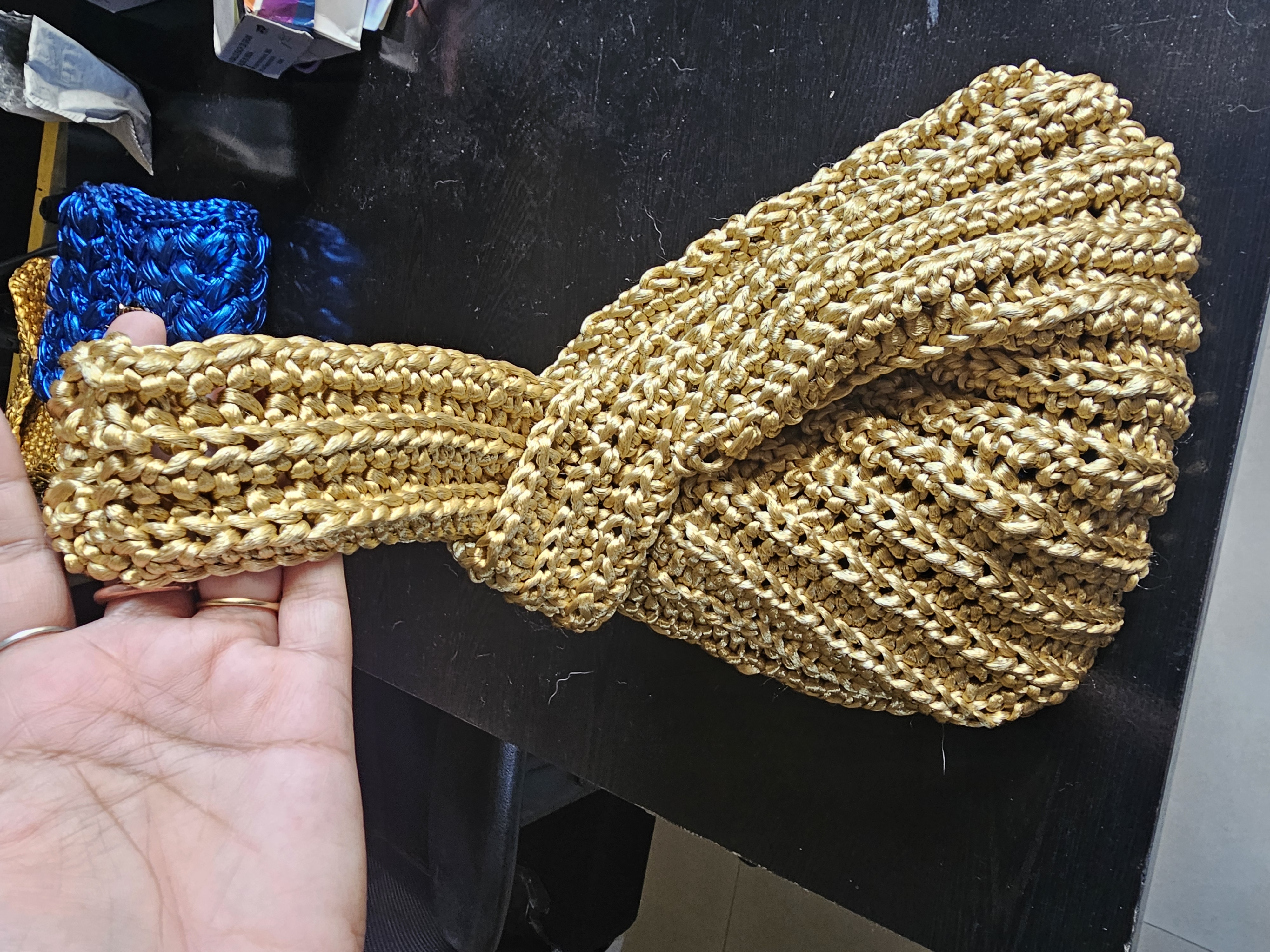 Elegant Blue Crochet Purse